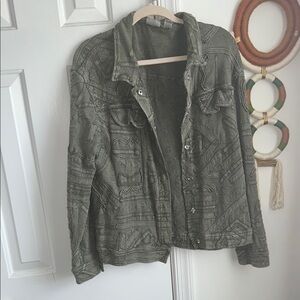 Chico's Olive Quilted Jacket